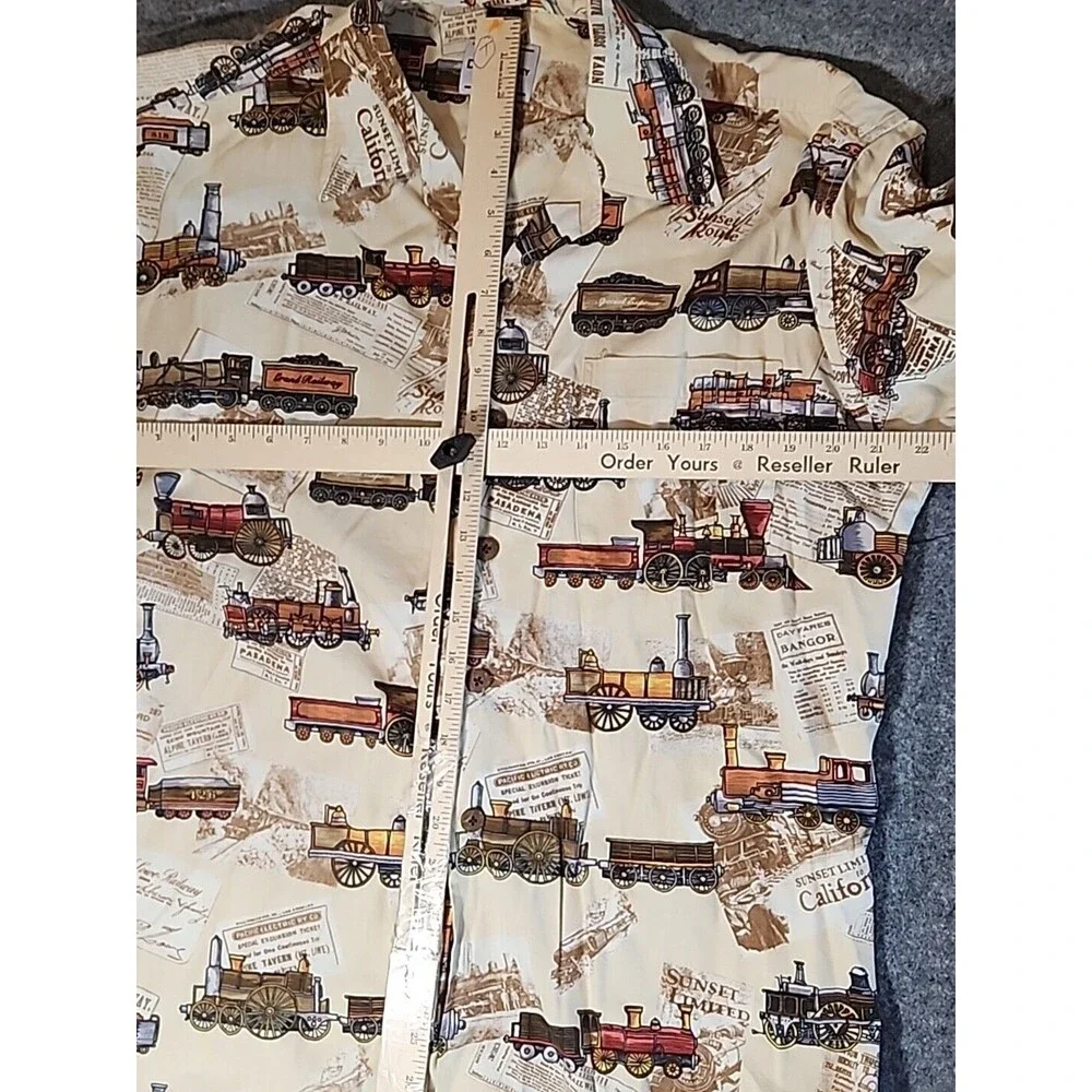 DAVID CAREY Shirt Mens Large California‎ Train Railway Sunset Limited Special - Picture 10 of 13